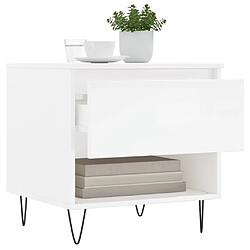 Avis vidaXL Tables basses 2 pcs blanc brillant 50x46x50cm bois d'ingénierie