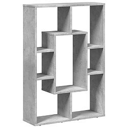 vidaXL Bibliothèque gris béton 63x20x90 cm bois d'ingénierie