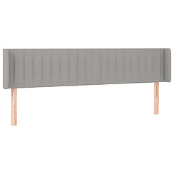 Maison Chic Tête de lit scandinave avec oreilles,meuble de chambre Gris clair 163x16x78/88 cm Tissu -MN57515