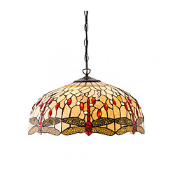 Interiors 1900 Suspension 50 cm Dragonfly Beige, verre et métal