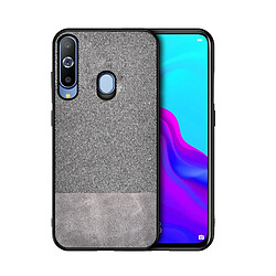 Wewoo Coque Rigide Housse de protection en tissu PU épissage antichoc pour Galaxy A70 Gris