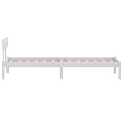 Acheter vidaXL Cadre de lit sans matelas blanc bois massif 90x200 cm