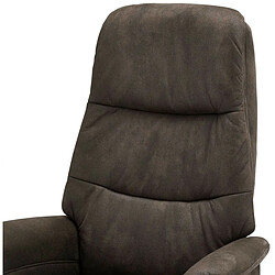 FURNHOUSE Fauteuil relax pivotant en tissu marron pas cher