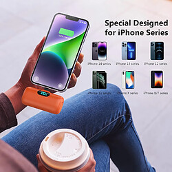 SANAG Mini Batterie Externe Pour Iphone 5000Mah, M À Niveau 15W Pd 3.0A Charge Rapide, Compact Et Léger Power Bank Écran Lcd Chargeur Portable Compatible Avec Iphone 14/14 Pro /13/12/11/X/8/7/6-Orange