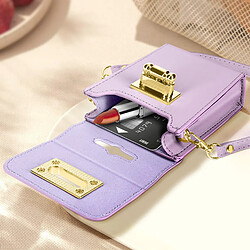 Avizar Pochette Bandoulière pour tout Smartphone Flip Design Élégant Violet pas cher