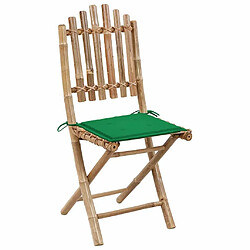 Maison Chic Lot de 2 Chaises pliables de jardin avec coussins - Fauteuil d'extérieur Bambou -MN92825