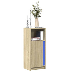 vidaXL Buffet avec LED chêne sonoma 42,5x34x100 cm bois d'ingénierie