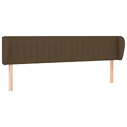 Maison Chic Tête de lit moderne avec oreilles pour chambre - Décoration de lit Marron foncé 163x23x78/88 cm Tissu -MN49543