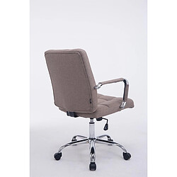 Avis Decoshop26 Chaise fauteuil de bureau à roulettes en tissu taupe hauteur réglable BUR10108