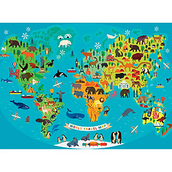 Ravensburger Puzzle 150 p xxl - la carte du monde des animaux