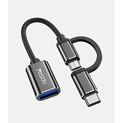 GUPBOO Adaptateur YESIDO 2IN1 OTG MICRO USB-C vers USB 3.0,JL127