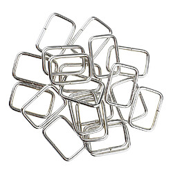 20 Pièces En Métal Carré Boucle Connecteur Pour Bricolage Sac Artisanat 25x16x2.8mm Argent