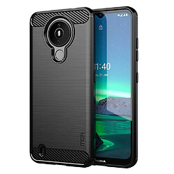 Mofi Coque en TPU Conception en fibre de carbone brossée bien protégée souple noir pour votre Nokia 1.4