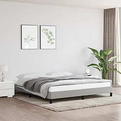 Maison Chic Lit adulte - Lit simple Cadre de lit,Structure du lit Contemporain Gris clair 160x200 cm Tissu -MN15376