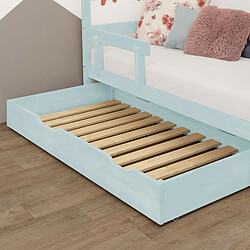 Youdoit Tiroir de lit 90 x 160 avec sommier BUDDY - bleu clair