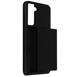 Avizar Coque Samsung Galaxy S21 Bi-matière Antichoc Rangement Carte Defender Noir