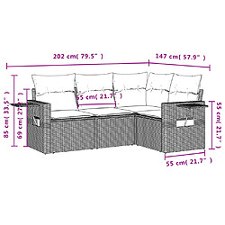 Avis Maison Chic Ensemble de 4 Tables et chaises d'extérieur avec coussins,Salon de jardin marron résine tressée -GKD361008