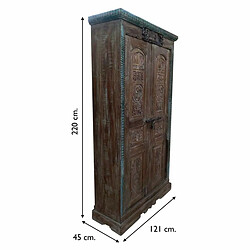 Armoire Alexandra House Living Marron Bois Recyclé 45 x 220 x 121 cm pas cher