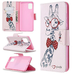 Etui en PU impression de motifs girafe pour votre Samsung Galaxy A31