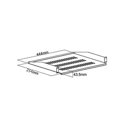 Kimex Etagère fixe pour rack et baie 19'', Profondeur 25cm, Hauteur 1U