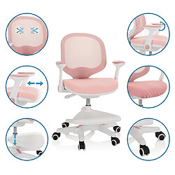 Avis Chaise enfant / chaise de bureau enfant KID ERGO tissu/filets rose hjh OFFICE