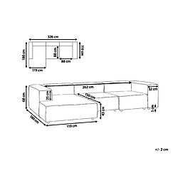 Avis Beliani Canapé d'angle APRICA Beige Tissu Côté droit