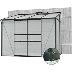 Vitavia Serre de jardin en polycarbonate 4 mm et aluminium noir avec embase Ida 201. x 262.10 x 220.80 cm.