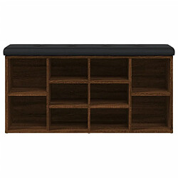 Maison Chic Banc à chaussures | Meuble de rangement à chaussures Meuble d'Entrée chêne marron 102x32x50 cm bois d'ingénierie -MN67925 pas cher