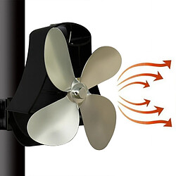 Wewoo YL-105 Ventilateur de poêle de cheminée à chaleur en aluminium à 4 lames argent