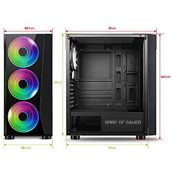 BOITIER PC GAMER GHOST 3 ARGB EDITION RGB avec 4 ventilateurs inclus SPIRIT OF GAMER