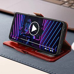 Avis Avizar Housse pour Asus Rog Phone 7 Cuir Véritable Porte-carte Support Vidéo Rouge