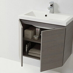 Avis Kiamami Valentina MEUBLE SUSPENDU SALLE DE BAINS MANHATTAN 80 cm GRIS AVEC LAVABO