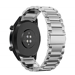 Bracelet en métal 22mm trois perles avec boucle déployante argent pour votre Huawei Watch GT/Honor Watch Magic