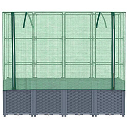 Avis vidaXL Jardinière surélevée avec housse aspect rotin 160x40x153 cm