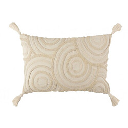 Dansmamaison Coussin Cercles Coton Rectangulaire Blanc