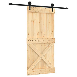 vidaXL Porte coulissante et kit de quincaillerie 95x210 cm pin massif