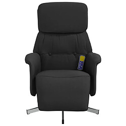 Avis vidaXL Fauteuil inclinable de massage avec repose-pieds noir tissu