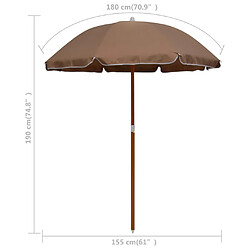 Acheter vidaXL Parasol de jardin avec mât en acier 180 cm taupe