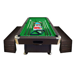 Simba BILLARD AMERICAIN 8FT SNOOKER TABLE DE BILLARD Vintage Vert + BANCS A CONTENEURS