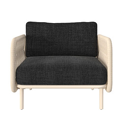 Avis Rendez Vous Deco Fauteuil de jardin Rio en tissu noir chiné