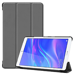 Wewoo Housse Coque Étui en cuir PU avec dessin coloré et texture horizontale pour Huawei MediaPad M5 Lite 8.0avec support rabattable à trois Gris