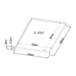 Vente-Unique Serre de Jardin en polycarbonate de 9 m² avec embase - Gris métallique - COROLLE II pas cher