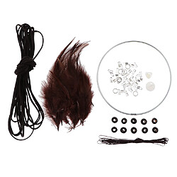 Kits Matériel Dream Catcher DIY Boucle En Fer, Cordon En Daim, Plume, Perles Marron