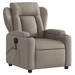 Avis vidaXL Fauteuil de massage inclinable électrique Taupe Tissu