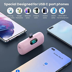 Avis SANAG Batterie Externe Usb C 5000Mah, 15W 3.0A Charge Rapide Chargeur Portable Mini Power Bank Avec Écran Lcd Compatible Avec Samsung S23,S22/Note/Huawei/Moto/Lg/Pixel/Nexus,Usb C Phones Etc - Rose