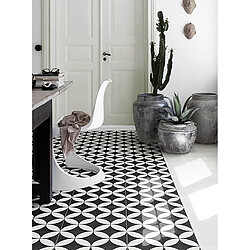 Acheter Pegane Boite de 24 Carreaux de ciment véritable 0,96m2 / Carreaux de ciment artisanaux pour sol et mur coloris noir/blanc - l.20 x L.20cm