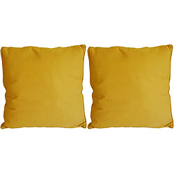 Jardindeco Coussin en coton coloré Salsa 45 cm (Lot de 2) jaune moutarde.