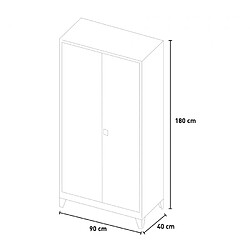 OFFICE24 Armoire de bureau 2 portes 90x40 H180 en métal avec porte-documents verrouillable VESuvIO pas cher