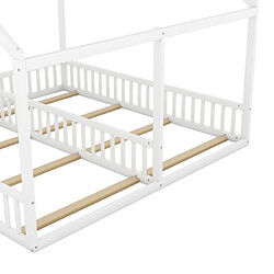 ComfortXL Lits Individuels 90 X 200, Lits Plats, Modèles En Forme De Maison, Lits 2-en-1, Blanc pas cher