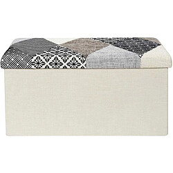 Avis The Home Deco Factory Banc coffre pliable Patchwork gris.